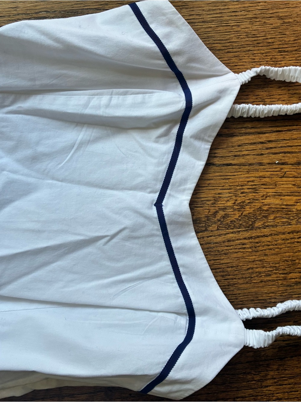 J. Crew White Smocked Strapless Top